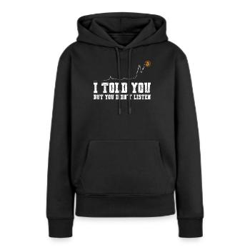 Bitcoin Crypto Chart je vous ai dit - Sweat à capuche Premium bio Femme - noir - Devant - Julia (174cm)