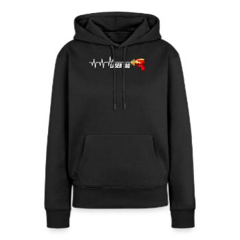 Laser Tag - Sweat à capuche Premium bio Femme - noir - Devant - Julia (174cm)