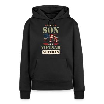 Fier fils d’un vétéran du Vietnam - Sweat à capuche Premium bio Femme - noir - Devant - Julia (174cm)