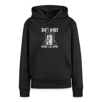 Support technique - Sweat à capuche Premium bio Femme - noir - Devant - Julia (174cm)