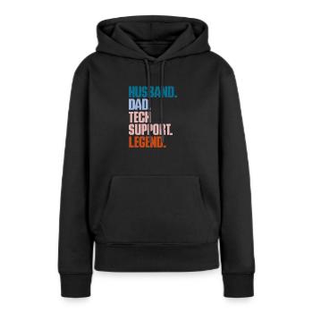 Support technique Computer It Admin Cadeau - Sweat à capuche Premium bio Femme - noir - Devant - Julia (174cm)
