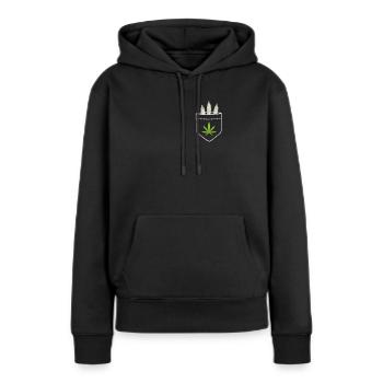Cannabis - Sweat à capuche Premium bio Femme - noir - Devant - Julia (174cm)