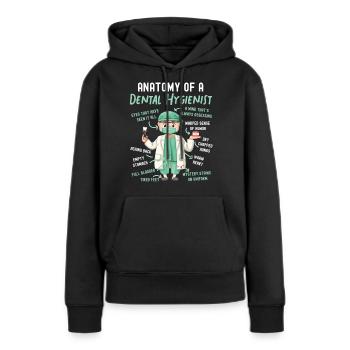 Hygiéniste dentaire Anatomie Anatomie - Sweat à capuche Premium bio Femme - noir - Devant - Julia (174cm)