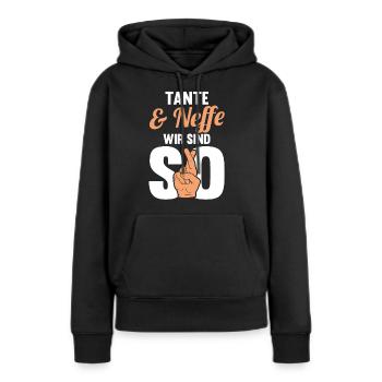 Tante und Neffe - Frauen Premium Bio Hoodie - Schwarz - Vorne - Julia (174cm)
