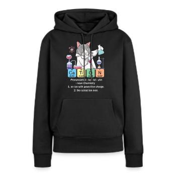 Drôle de chimie inorganique Cat Art Gift - Sweat à capuche Premium bio Femme - noir - Devant - Julia (174cm)