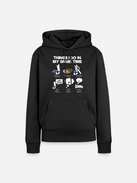 Finnland - Frauen Premium Bio Hoodie - Schwarz