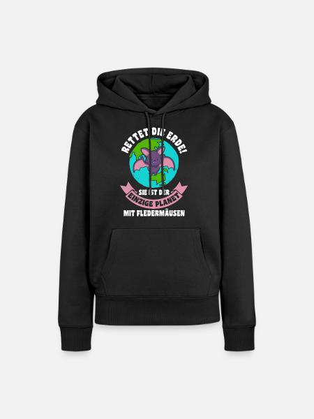 Umweltschutz Tierschutz Fledermaus - Frauen Premium Bio Hoodie - Schwarz