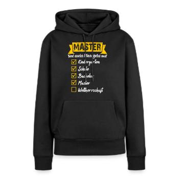 Weltherrschaft Master Abschluss - Frauen Premium Bio Hoodie - Schwarz - Vorne - Julia (174cm)