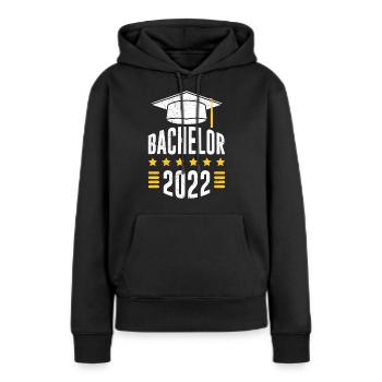 Baccalauréat 2022 Baccalauréat - Sweat à capuche Premium bio Femme - noir - Devant - Julia (174cm)