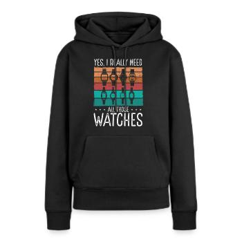 Watch Collector Vintage Watch Box Watch Collecting - Frauen Premium Bio Hoodie - Schwarz - Vorne - Julia (174cm)
