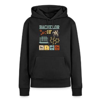 Baccalauréat en chimie Baccalauréat ès sciences - Sweat à capuche Premium bio Femme - noir - Devant - Julia (174cm)