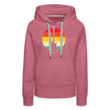 E Guitare Rétro - Sweat à capuche Premium bio Femme - mauve - Devant - Isabella (175cm)