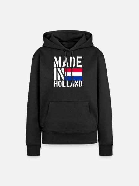 Holland Holländer Lustiger Spruch - Frauen Premium Bio Hoodie - Schwarz
