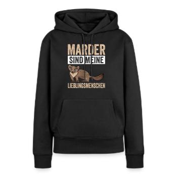 Marder - Frauen Premium Bio Hoodie - Schwarz - Vorne - Julia (174cm)