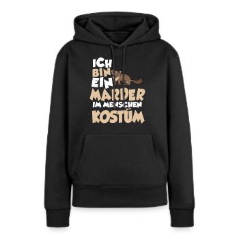 Marder Menschen Kostüm - Frauen Premium Bio Hoodie - Schwarz - Vorne - Julia (174cm)