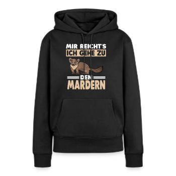 Marder - Frauen Premium Bio Hoodie - Schwarz - Vorne - Julia (174cm)