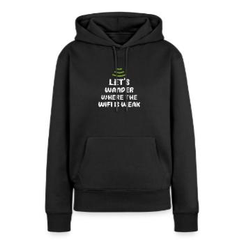 Forêt - Sweat à capuche Premium bio Femme - noir - Devant - Julia (174cm)