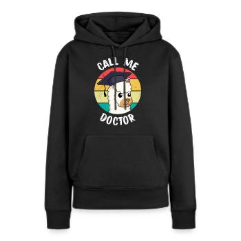 Appelez-moi Docteur Dissertation Doctorat Disputation - Sweat à capuche Premium bio Femme - noir - Devant - Julia (174cm)