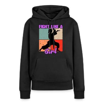 Karaté Femmes Arts Martiaux Arts Martiaux Cadeau - Sweat à capuche Premium bio Femme - noir - Devant - Julia (174cm)
