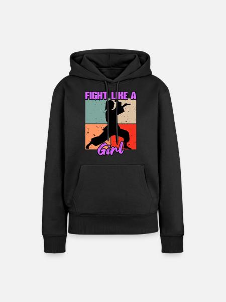 Karaté Femmes Arts Martiaux Arts Martiaux Cadeau - Sweat à capuche Premium bio Femme - noir