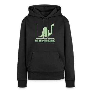 Dinosaure Math Pythagore Mathématicien - Sweat à capuche Premium bio Femme - noir - Devant - Julia (174cm)