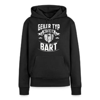 Bart - Frauen Premium Bio Hoodie - Schwarz - Vorne - Julia (174cm)