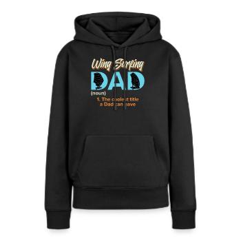 Wing Foiling Papa Wing Surf Wing Foil - Sweat à capuche Premium bio Femme - noir - Devant - Julia (174cm)