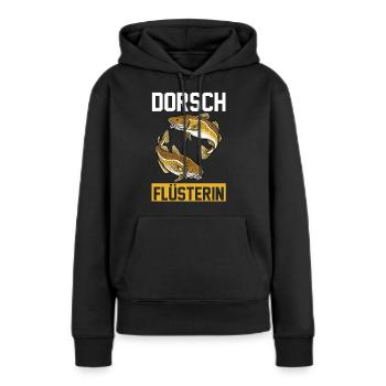 Angeln Anglerin Dorsch Fischer - Frauen Premium Bio Hoodie - Schwarz - Vorne - Julia (174cm)