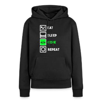 Programmierer Code Informatik Coder Programmieren - Frauen Premium Bio Hoodie - Schwarz - Vorne - Julia (174cm)
