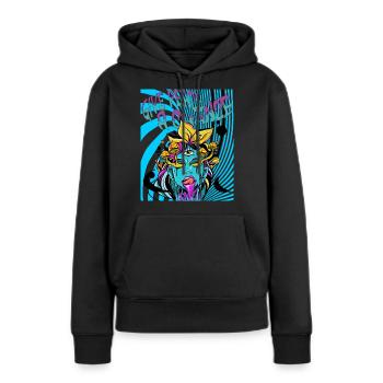 Trippy Femme GOA - Sweat à capuche Premium bio Femme - noir - Devant - Julia (174cm)