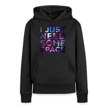 Espace - Sweat à capuche Premium bio Femme - noir - Devant - Julia (174cm)