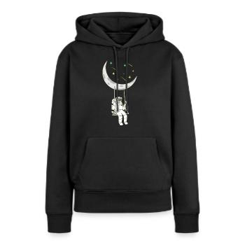 Weltraum - Frauen Premium Bio Hoodie - Schwarz - Vorne - Julia (174cm)