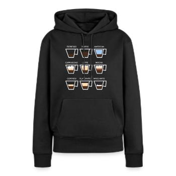 Amateur de café Barista Café Minimalisme Coffeeshop - Sweat à capuche Premium bio Femme - noir - Devant - Julia (174cm)