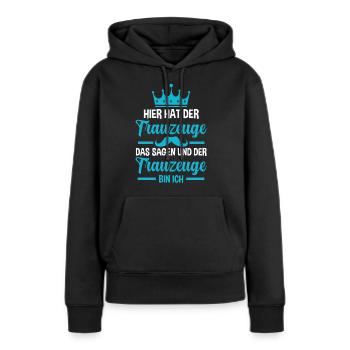 Trauzeuge - Frauen Premium Bio Hoodie - Schwarz - Vorne - Julia (174cm)