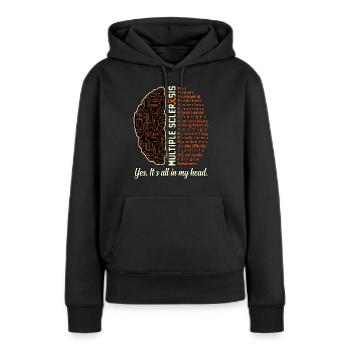 Graphique de faits sur la sclérose en plaques à l’appui - Sweat à capuche Premium bio Femme - noir - Devant - Julia (174cm)