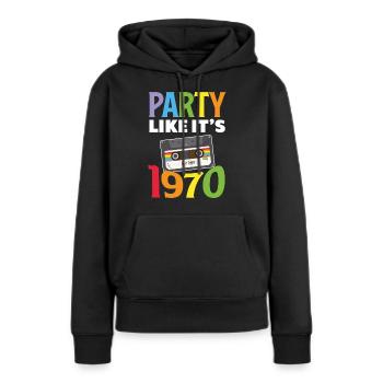 70er Jahre Party Outfit Kostüm 70er Party - Frauen Premium Bio Hoodie - Schwarz - Vorne - Julia (174cm)