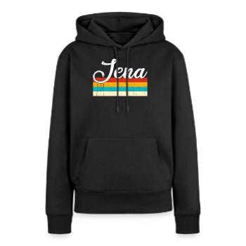 Jena Rétro Vintage - Sweat à capuche Premium bio Femme - noir - Devant - Julia (174cm)