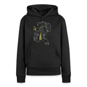 Dieu égyptien Anubis - Sweat à capuche Premium bio Femme - noir - Devant - Julia (174cm)