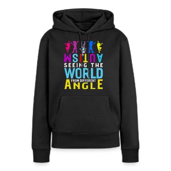 Autisme autistique Cadeau autistique autistique - Sweat à capuche Premium bio Femme - noir - Devant - Julia (174cm)