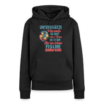Sternzeichen Fische - Frauen Premium Bio Hoodie - Schwarz - Vorne - Julia (174cm)