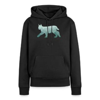 Luchs Rotluchs Wald Natur Landschaft Geschenk - Frauen Premium Bio Hoodie - Schwarz - Vorne - Julia (174cm)