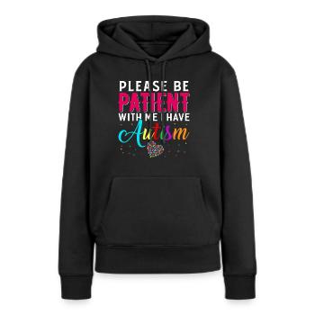Autisme autistique Cadeau autistique autistique - Sweat à capuche Premium bio Femme - noir - Devant - Julia (174cm)