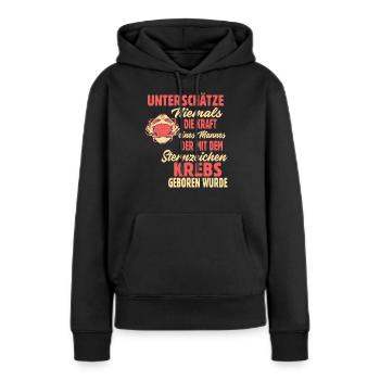 Sternzeichen Krebs - Frauen Premium Bio Hoodie - Schwarz - Vorne - Julia (174cm)