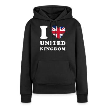 England I love United Kingdom - Frauen Premium Bio Hoodie - Schwarz - Vorne - Julia (174cm)