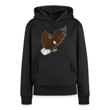 Weisskopfseeadler - Frauen Premium Bio Hoodie - Schwarz - Vorne - Julia (174cm)