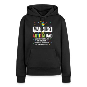 Autisme autistique Cadeau autistique autistique - Sweat à capuche Premium bio Femme - noir - Devant - Julia (174cm)