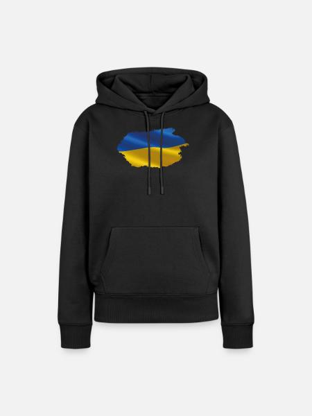 Ukraine Flagge - Frauen Premium Bio Hoodie - Schwarz
