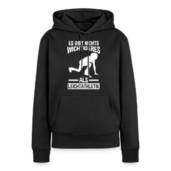 Leichtathletik - Frauen Premium Bio Hoodie - Schwarz - Vorne - Julia (174cm)