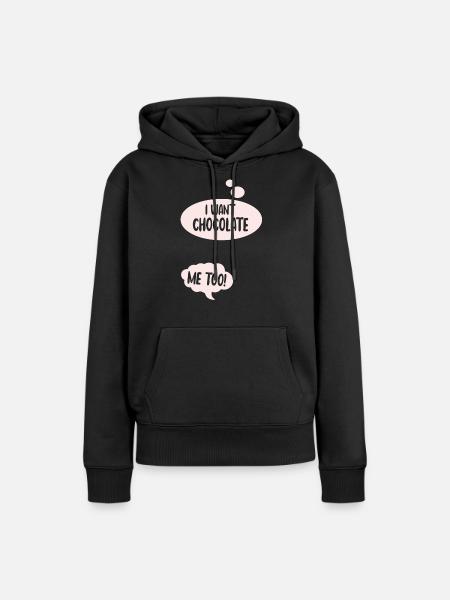 I want chocolate pregnancy - Frauen Premium Bio Hoodie - Schwarz