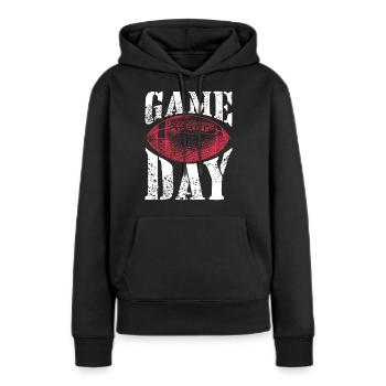 Cadeau de touchdown Quaterback de football américain - Sweat à capuche Premium bio Femme - noir - Devant - Julia (174cm)